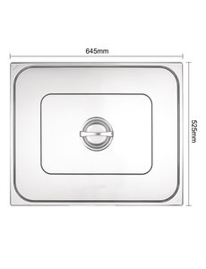 Vogue Gastronormdeksel RVS GN 2/1 - 645x525mm