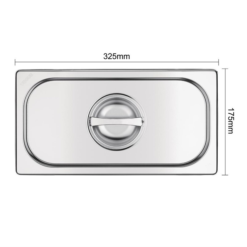 Vogue Vogue Gastronormdeksel RVS GN1/3 - 325x175mm