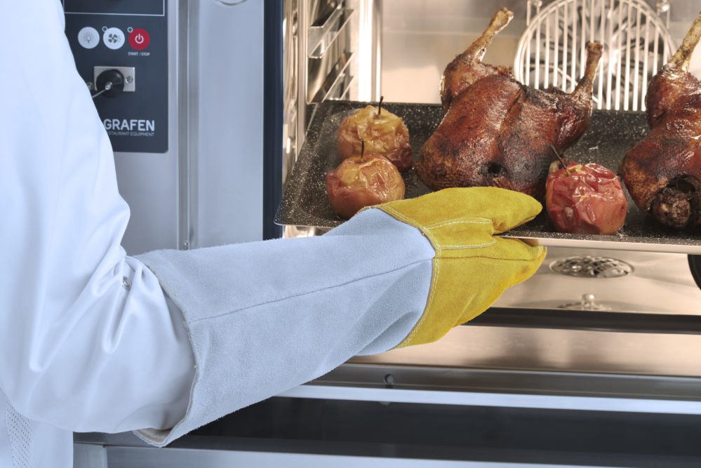 Hendi Ovenhandschoenen leer tot 250°C | Lengte 46 cm. | 2 stuks, foto 2 van 2