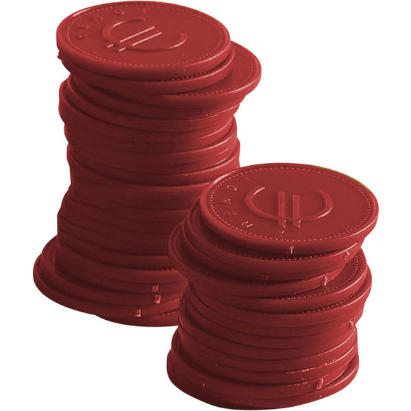 Hendi Consumptiemunten Ø25 mm. Rood | 100 stuks