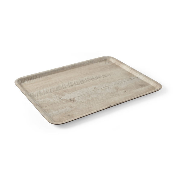 Hendi Dienblad van melamine met hout bedrukking - Hout licht - 330x430mm