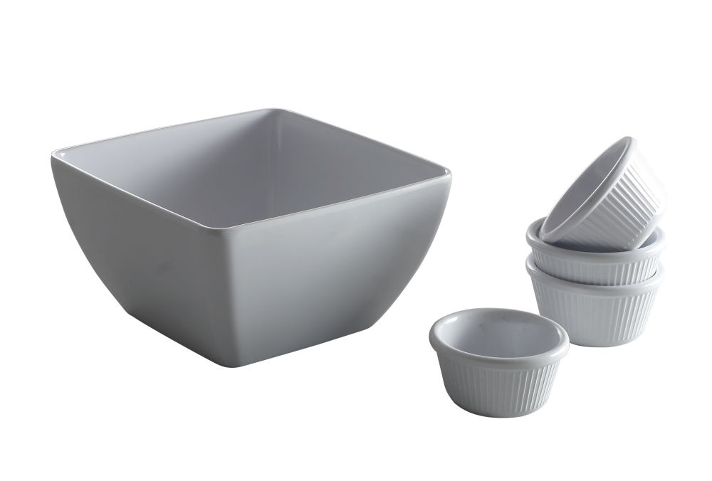 Hendi Bakje vierkant - Melamine - Wit - 190x190x(H)100mm, foto 2 van 4