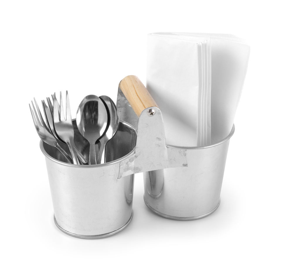Hendi Dubbele emmer met houten handvat | 190x95x(H)90mm