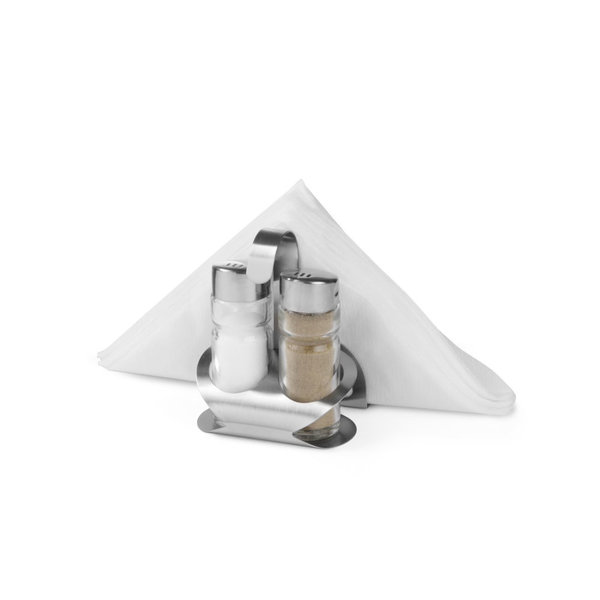 Hendi Menage met peper, zout, servettenhouder | Matte uitvoering.