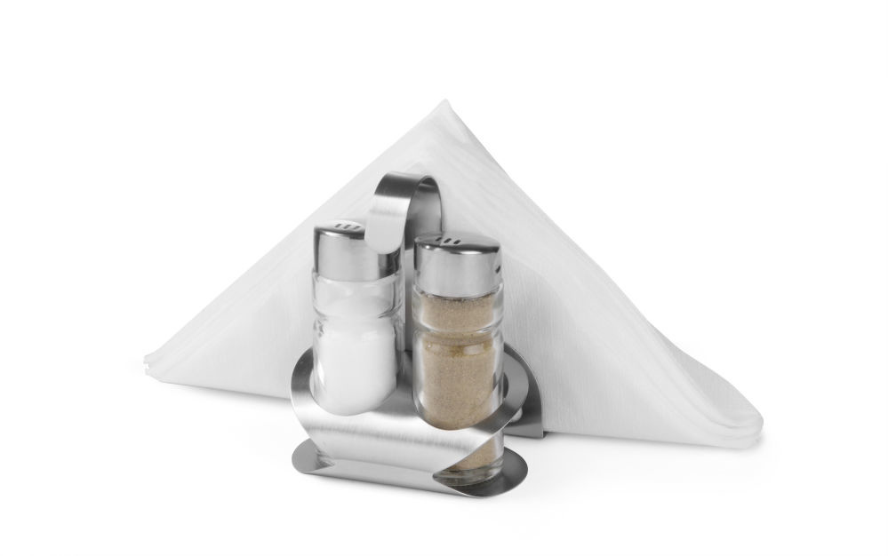 Hendi Menage met peper, zout, servettenhouder | Matte uitvoering.