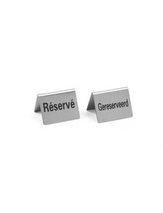 Hendi Tafelstandaard gereserveerd / reserviert RVS | 50x35xH40mm  | 4 stuks