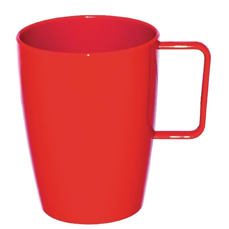 Olympia Kristallon Polycarbonaat beker met oor rood | 28,4cl | Per 12 stuks