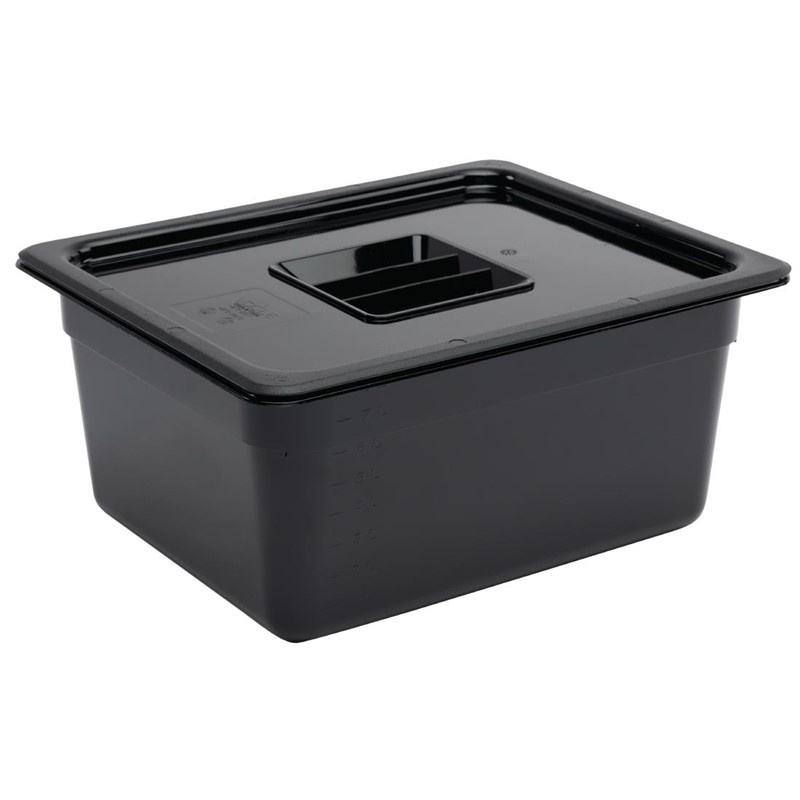 Vogue Vogue Polycarbonaat bak zwart GN 1/2 - 150mm | 325x265mm., foto 2 van 3