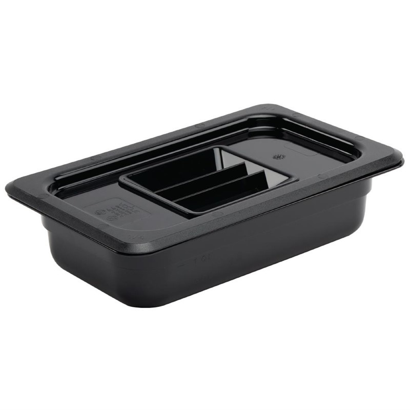 Vogue VoguePolycarbonaat bak zwart GN 1/4 - 65mm | 265x162mm., foto 2 van 3