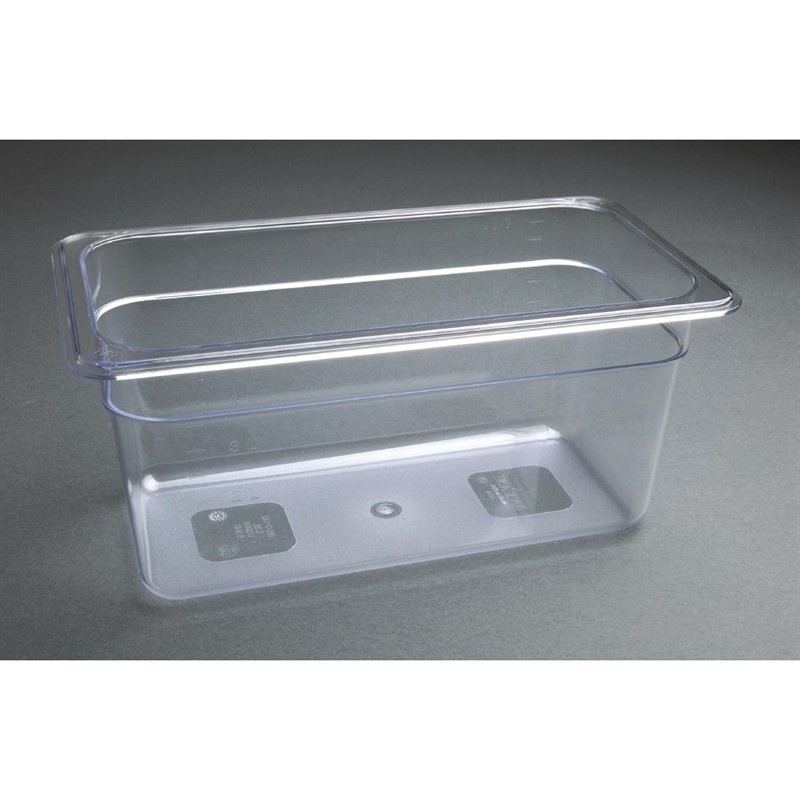 Vogue Vogue Polycarbonaat bak transparant GN 1/3 - 150mm | 325x176mm.