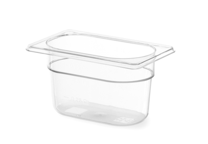 Hendi Gastronormbak 1/9 - 65mm diep | Polycarbonaat | 176x162mm.