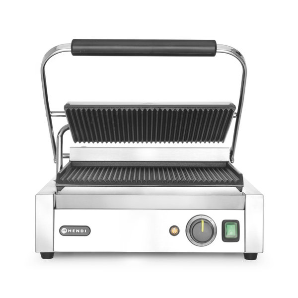 Hendi Hendi Contactgrill 'Panini' | Geribd-Geribd | 2.2kW |  430x370x(H)210 mm.