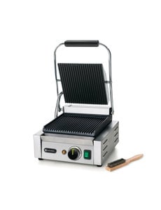 Hendi Contactgrill enkel | Geribd-Geribd | 1800W |  310x370xH210 mm