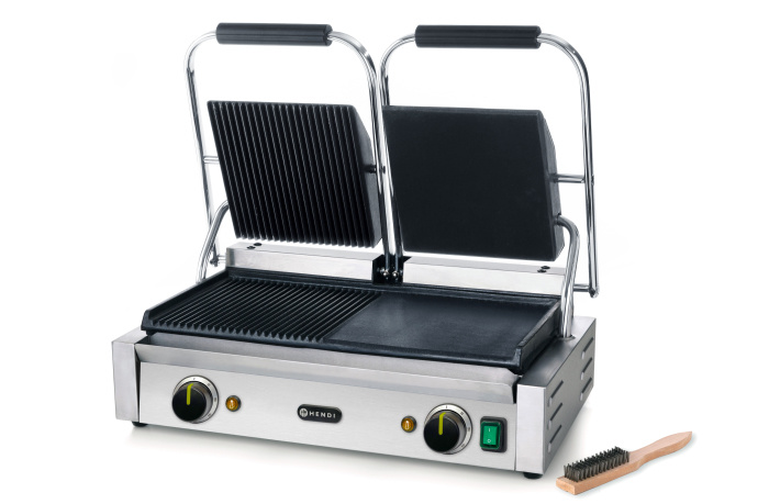 Hendi Hendi Dubbele Contactgrill | Half Geribd-Half Glad | 3600W | 570x370x(h)210 mm.