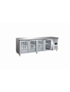 Saro Koelwerkbank met 4 Glasdeuren  | GN 4100 TNG | 616 Liter