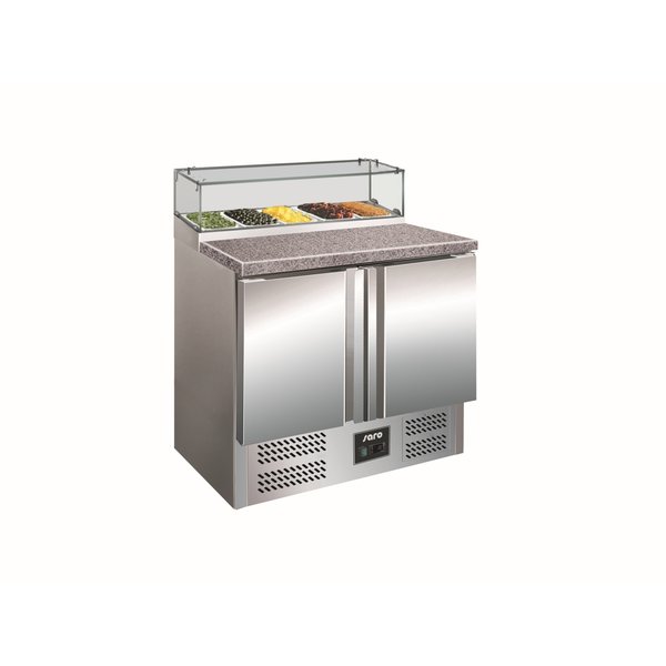 Saro Saro Pizzawerkbank met 2 deuren en Graniet Blad | Glazen Top | 90x70x(H)118cm