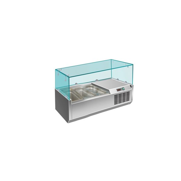 Saro Saro Opzetkoelvitrine met Glas | 3x GN 1/3 | 955x395 x(H)435mm