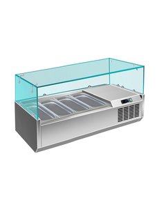 Saro Opzetkoelvitrine met Glas | 4x GN1/3 | 120x39,5 x(H)43,5cm