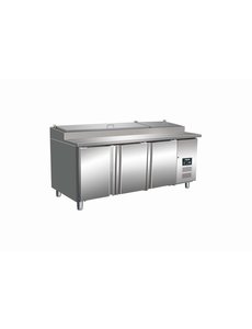 Saro Saladette met 3 deuren 9x GN1/3 | +2 / +8 °C | 179,5x70x(H)104-110cm