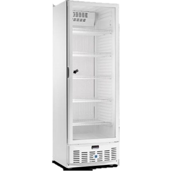 TopCold Koelkast met glazen deur wit 320 liter  | +1°/+8°C | 620x665x1860mm.