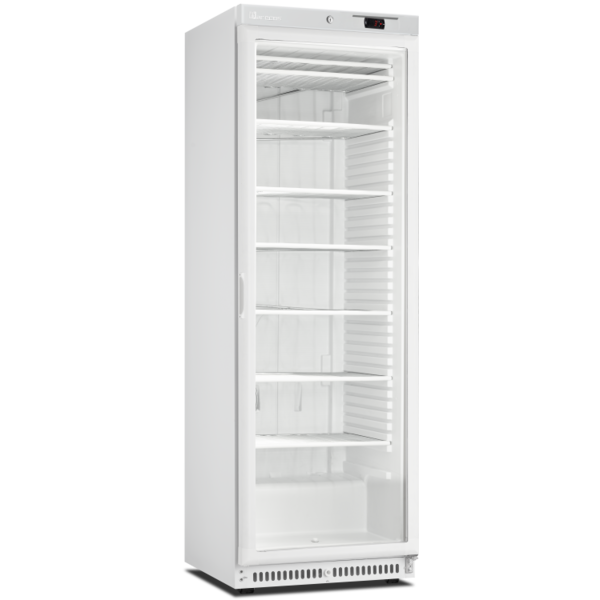 TopCold Koelkast met glazen deur wit 320 liter  | +1°/+8°C | 620x665x1860mm. - Copy