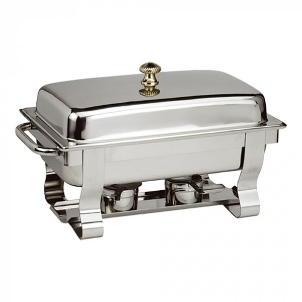 EMGA Chafing dish luxe met messing knop | GN1/1 voedselpan 65 mm.