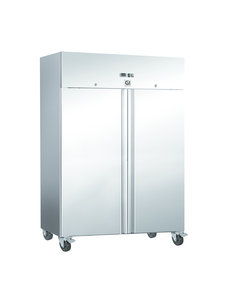 Gastro-Inox Vriezer met 2 deuren 1200 liter RVS | Geforceerde koeling | -10°C tot -20°C | 1340x680xH2000mm.