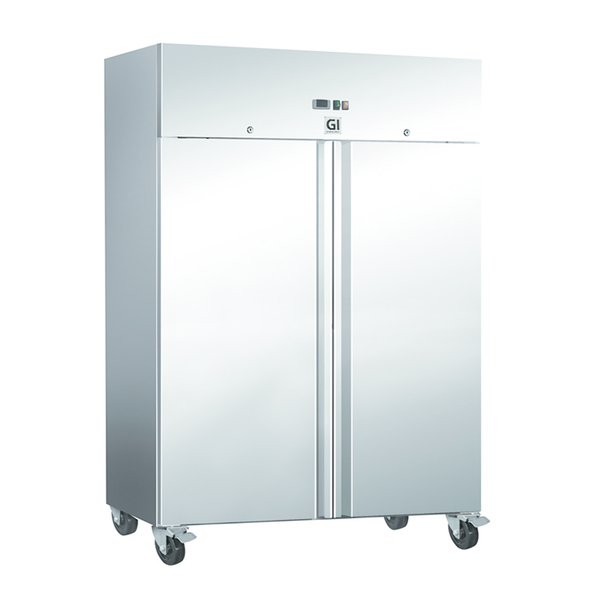 Gastro-Inox Vriezer met 2 deuren 1200 liter RVS | Geforceerde koeling | -10°C tot -20°C | 1340x680xH2000mm.