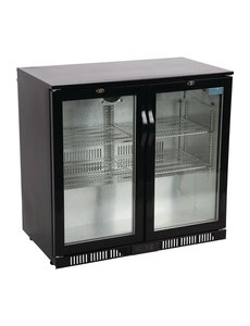 Polar Barkoeling met twee klapdeuren zwart 198 liter | 90x52xH85cm