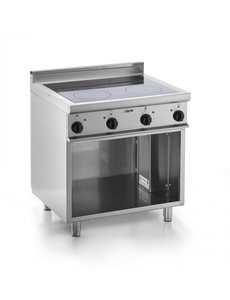 Saro Inductie kooktoestel met 4 kookzones en open onderstel | 400V / 4x 3.5kW |  B800 x D700 x H850 mm