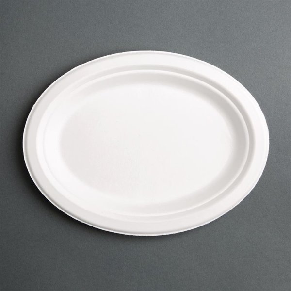 Fiesta Green Composteerbare bagasse borden ovaal 198mm (50 stuks)