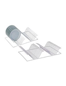  Bordenrek voor 2x 16 borden draadstructuur wit  | max. 330 mm / min. 250 mm