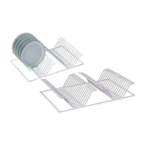 Bordenrek voor 2x 16 borden draadstructuur wit  | max. 330 mm / min. 250 mm