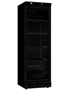 Combisteel Koelkast met glazen deur 382 liter volledig zwart | B595 x D650 x H1850mm.