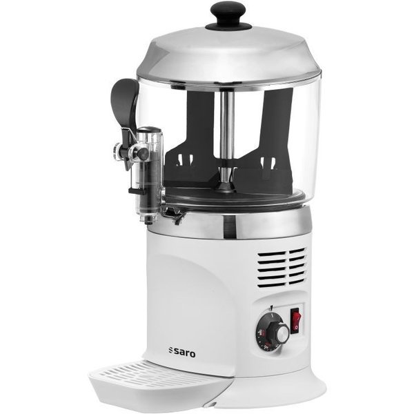 Saro Chocolademelk dispenser 5 liter wit | +30/+90 °C | Ø26xH50 cm.