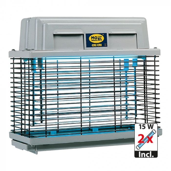 MO-EL Insectenverdelger Hangend Model 320m² | 2 x 15Watt | 32H35x16cm., foto 2 van 2