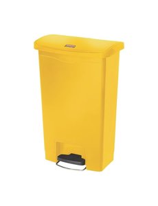 Rubbermaid Slim Jim front step pedaalemmer 50 liter geel | Geruisloos sluitend deksel