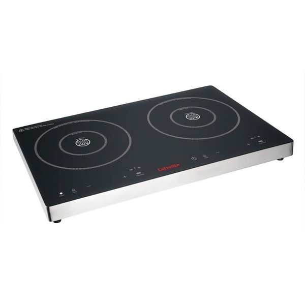 Caterlite Inductiekookplaat dubbel met touchbediening 3000W | 60,8x37x(H)5,6cm