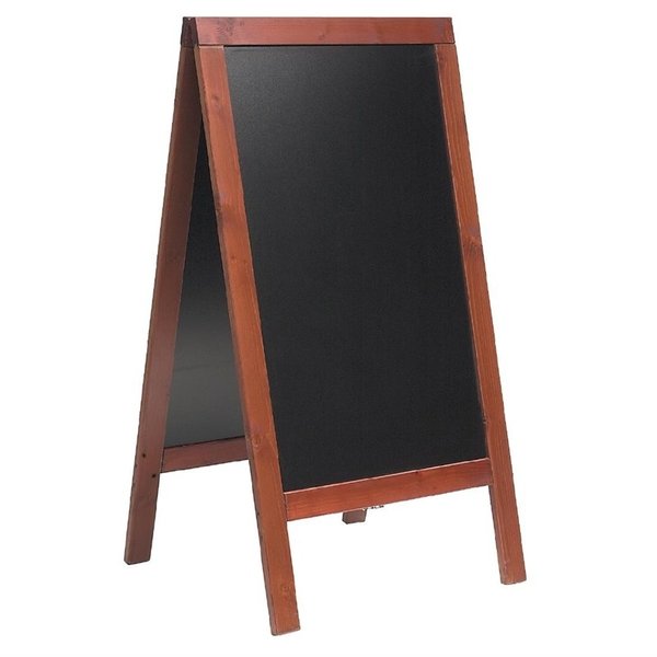 Securit Stoepbord Duplo Mahonie | Schrijfvlak: 100x58cm | 135x(H)70cm