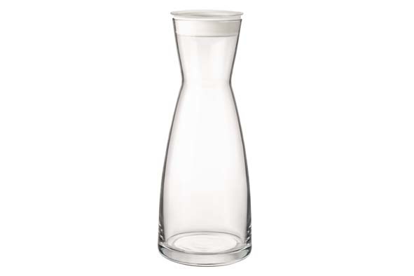 Rocco Bormioli Ypsilon karaf met witte deksel 1 liter | 6 stuks
