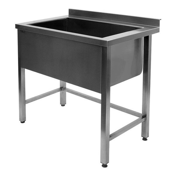 Combisteel Spoeltafel met achteropstand | Spoelbak 1280x510x300mm. | 1400x700xH850mm.
