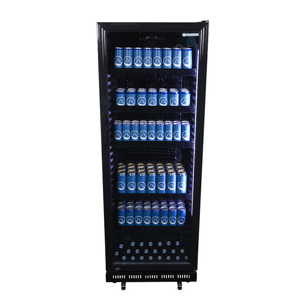 Gastro-Cool Koelkast met glazen deur 350 Liter zwart | GCGD360 | B620 x D635 x H1740 mm.