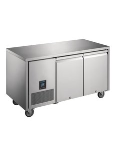 Polar Koelwerkbank met 2 deuren 267 liter | -2°C tot +4°C | 142x66xH85cm.