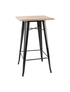 Bolero Bolero Bistro Bartafel met houten blad | Zwart | 1040(H)x600(B)x600(D)mm