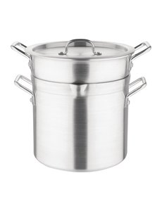 Vogue Aluminium pan met au bain marie inzet 10 liter | Ø27.5 cm.