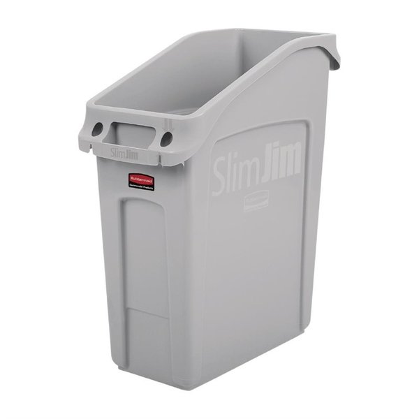 Rubbermaid Rubbermaid Slim Jim afvalbak grijs 49 liter | Versterkte rand