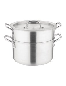 Vogue Aluminium pan met au bain marie inzet 4 liter | Ø24 cm.