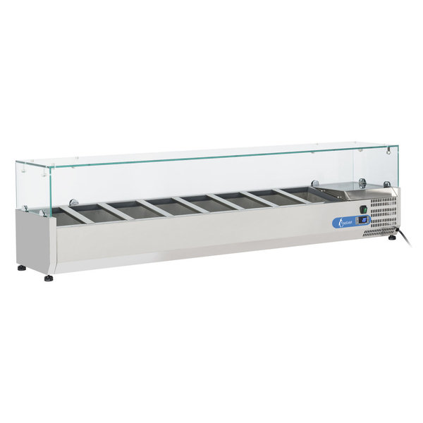 Tefcold Topcold Opzetkoelvitrine 8x GN1/4 | +2°C tot +8°C | 1800 x 330xH435mm