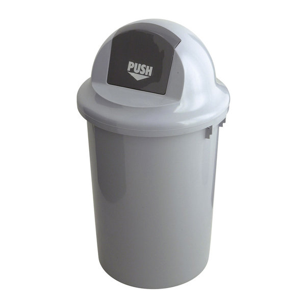 Kunststof afvalbak met PUSH klapdeksel | 60 Liter | Ø45x(H)81cm