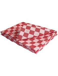 Vogue Theedoek rood geblokt katoen | 66 x 66cm